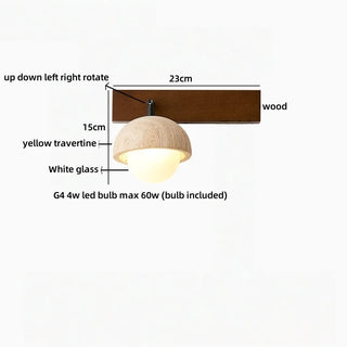 Celako™ Travere Wall Light | Travertine Bedside Lighting