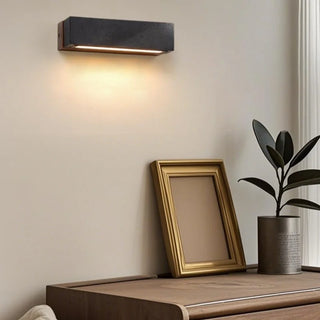 Celako™ Cuneata Wall Light | Black Travertine Bedroom Lighting
