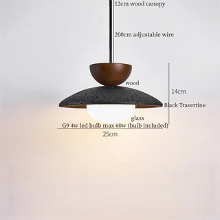 Celako™ Noctera Pendant Light | Black Travertine Kitchen Island Lighting