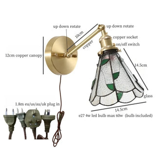 Celako™ Petaloid Wall Light | Glass Copper Bedroom Lighting