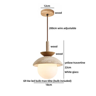 Celako™ Aurete Pendant Light | Travertine Dining Room Lighting