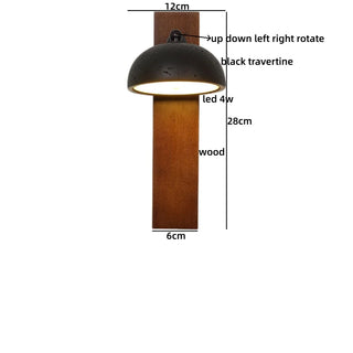 Celako™ Obsidia Wall Light | Black Travertine Living Room Lighting