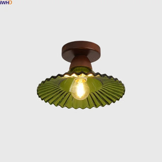 Celako™ Avidra Ceiling Light | Green Glass Vintage