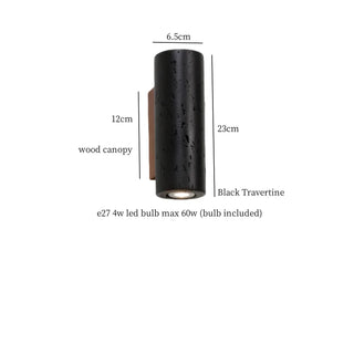 Celako™ Speleo Wall Light | Black Travertine Living Room Lighting