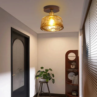 Celako™ Amboro Ceiling Light | Amber Glass Dining Room Lighting