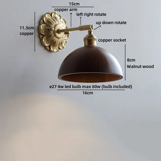 Celako™ Vitrose Wall Light | Brass Bedside Lighting