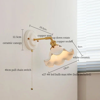 Celako™ Faienza Wall Light | White Ceramic Bedroom Lighting