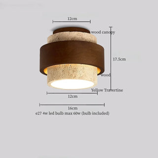 Celako™ Lapilla Ceiling Light | Black Travertine Living Room Lighting