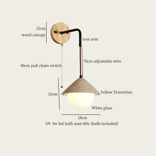 Celako™ Travure Wall Light | Yellow Travertine Japan Style