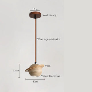 Celako™ Terralith Pendant Light | Yellow Travertine Dining Room Lighting