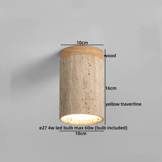 Celako™ Shibusa Ceiling Light | Yellow Travertine Wabi Sabi Style