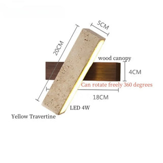 Celako™ Terravera Wall Light | Yellow Travertine Bedroom Lighting