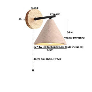 Celako™ Traveno Wall Light | Travertine Bedroom Lighting