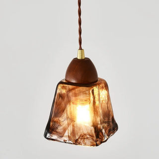Celako™ Embera Pendant Light | Amber Glass Bedroom Lighting