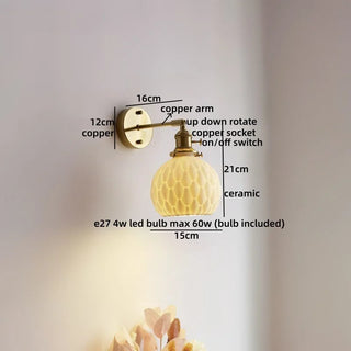 Celako™ Terralu Wall Light | Ceramic Bedroom Lighting