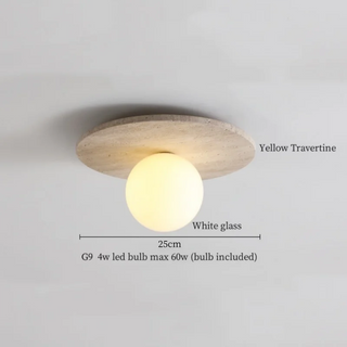 Celako™ Petrala Ceiling Light | Yellow Travertine Modern Style