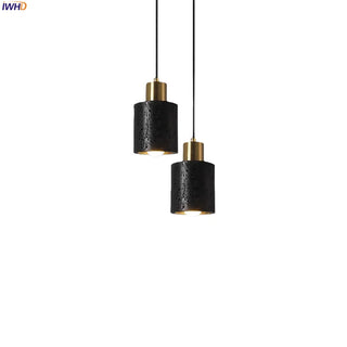 Celako™ Trivora Pendant Light | Black Travertine Bedroom Lighting
