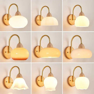 Celako™ Orvion Wall Light | Glass Wood Nordic Bedroom Lighting