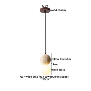 Celako™ Aurona Pendant Light | Yellow Travertine Japanese/Wabi Sabi