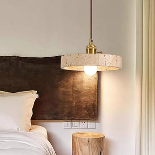 Celako™ Auratino Pendant Light | Yellow Travertine Bedroom Lighting