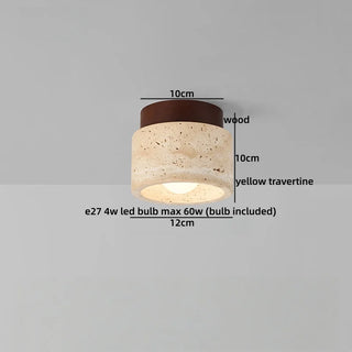 Celako™ Tevere Ceiling Light | Yellow Travertine Living Room Lighting