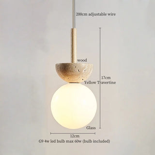 Celako™ Travolo Pendant Light | Yellow Travertine