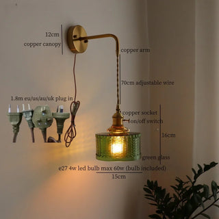 Celako™ Patinor Wall Light | Green Glass Living Room