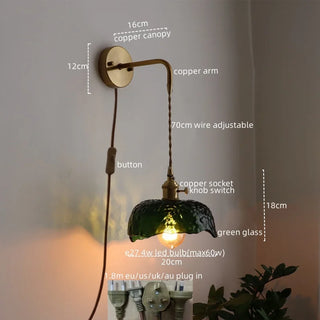 Celako™ Patinea Wall Light | Glass Bedroom Lighting