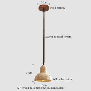 Celako™ Lapideus Pendant Light | Yellow Travertine Living Room Lighting