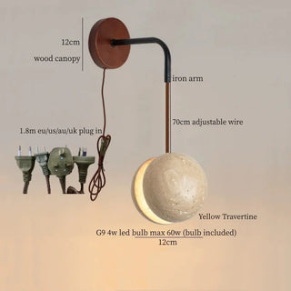 Celako™ Terravento Wall Light | Yellow Travertine Living Room Lighting