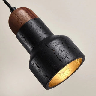 Celako™ Lapidera Pendant Light | Black Travertine Bedroom Lighting