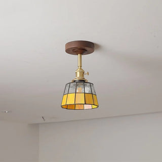 Celako™ Lunowa Ceiling Light | Glass Wood Living Room Lighting