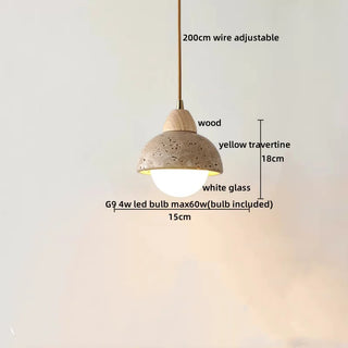 Celako™ Tiverti Pendant Light | Yellow Travertine Bedroom Lighting