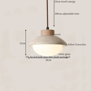 Celako™ Caverna Pendant Light | Yellow Travertine Kitchen Island Lighting