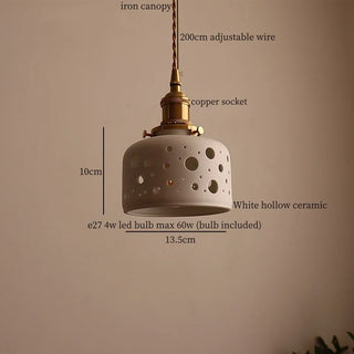 Celako™ Biancera Pendant Light | White Ceramic Bedroom Lighting