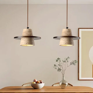 Celako™ Seravine Pendant Light | Yellow Travertine Living Room Lighting