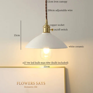 Celako™ Albarelo Pendant Light | White Ceramic Bedroom Lighting