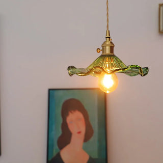 Celako™ Glacine Pendant Light | Green Lace Glass Living Room