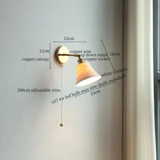 Celako™ Porcella Wall Light | White Ceramic Bedroom Lighting