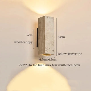 Celako™ Travetto Wall Light | Yellow Travertine Living Room Lighting