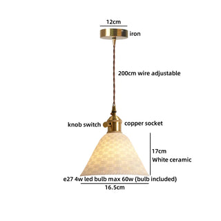 Celako™ Shiroco Pendant Light | Ceramic Bedroom Lighting