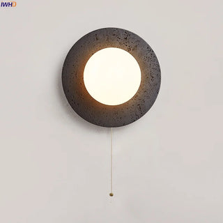 Celako™ Lunetra Wall Light | Black Travertine Living Room Lighting
