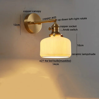 Celako™ Ceruno Wall Light | Ceramic Bedroom Lighting