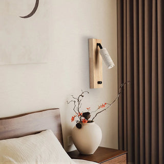 Celako™ Terravene Wall Light | Wood Yellow Travertine Bedroom Lighting