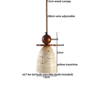 Celako™ Tufina Pendant Light | Yellow Travertine Wabi Sabi Kitchen Island Lighting