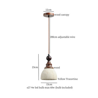 Celako™ Auratina Pendant Light | Yellow Travertine Kitchen Island Lighting
