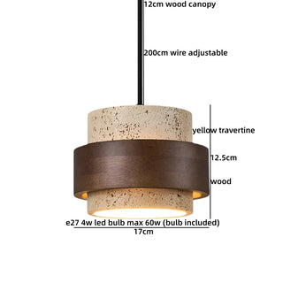 Celako™ Terravi Pendant Light | Yellow Travertine Wabi Sabi