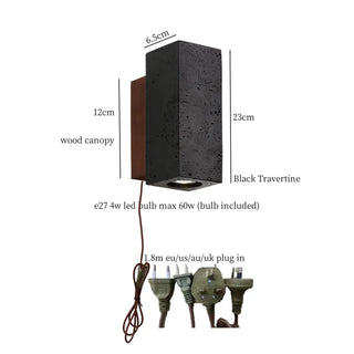 Celako™ Speleo Wall Light | Black Travertine Living Room Lighting