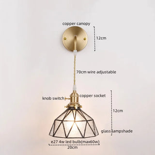 Celako™ Vitrale Wall Light | Copper Glass Dining Room Lighting