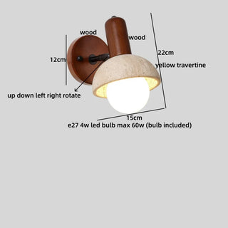 Celako™ Tibura Wall Light | Yellow Travertine Study